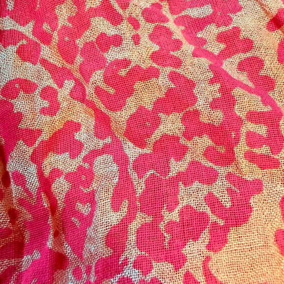 J.Crew Pink Floral and Beige Scarf 90s vibe - Picture 3 of 5